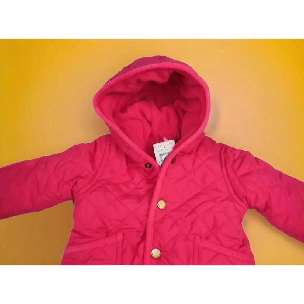 Polo Ralph Lauren Baby Girl's Quilted Snow Suit Bunting Size 9 M Pink